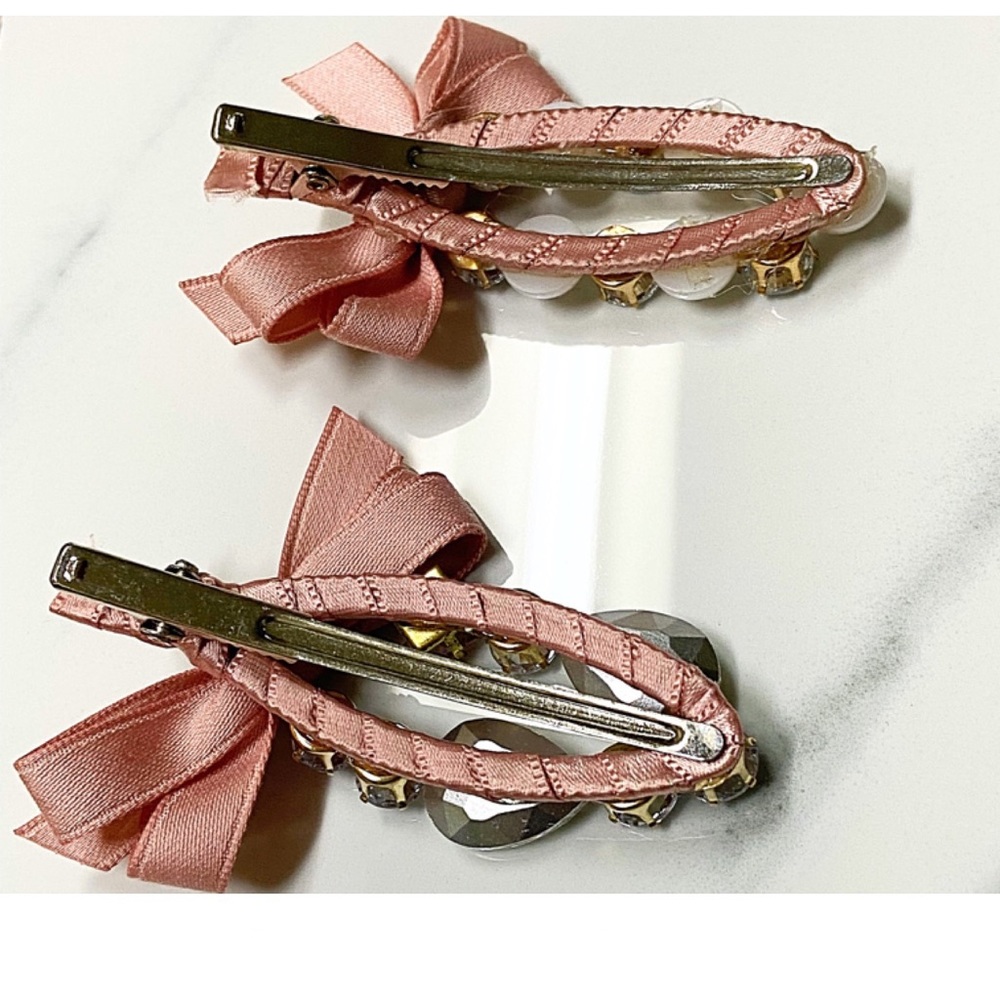Just In🎉2pcs Handmade Ribbon Rhinestone Hairpins - Picture 6 of 6